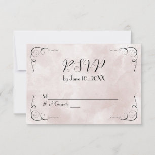 Pink Watercolor Abstract Wedding RSVP Card