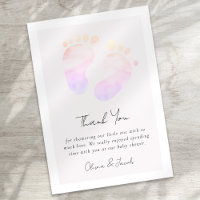 Pink Watercolor Baby Feet Baby Shower