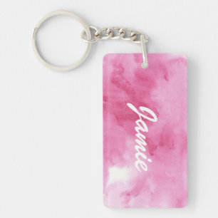 pink watercolor background for your key ring