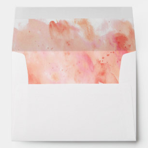 Pink Watercolor Background Wedding Envelope