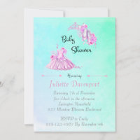 Pink Watercolor Ballet Princess Baby Shower