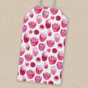 Pink Watercolor Blossom Floral Gift Tags