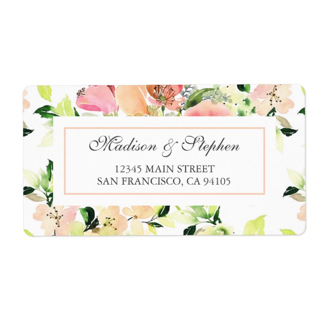 Pink Watercolor Blossom Pattern -  Wedding (Front)