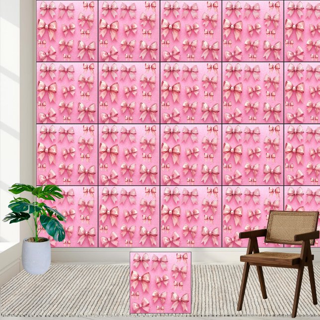 Pink Watercolor Bows Pattern  Wallpaper (Creator Uploaded)