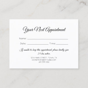 Pink Watercolor Brush Strokes Appointment Card