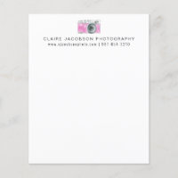 Pink Watercolor Camera Photography Business Name