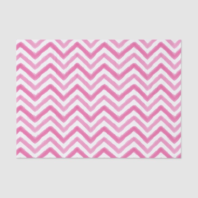 Pink Watercolor Chevron Tissue Paper (Front)