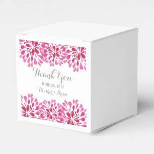 Pink Watercolor Chrysanthemum Favour Boxes
