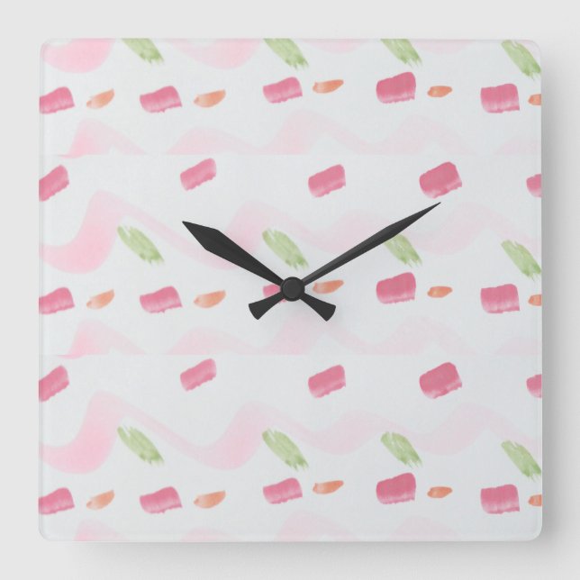Pink Watercolor Clock (Front)