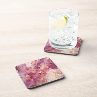 Pink watercolor coaster