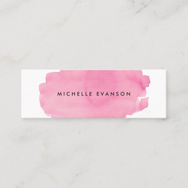 PInk Watercolor Creative Mini Business Card (Front)