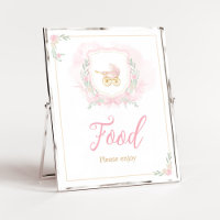 Pink Watercolor Crest Baby Shower Food