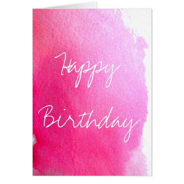 Pink watercolor cute girly arty creative birthday (Front)