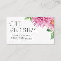 Pink Watercolor Dahlia Floral Baby Shower Registry