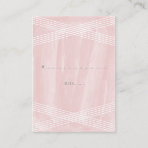Pink Watercolor Deco Wedding Place Card