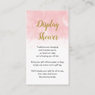 Pink Watercolor   Display Baby Shower Card