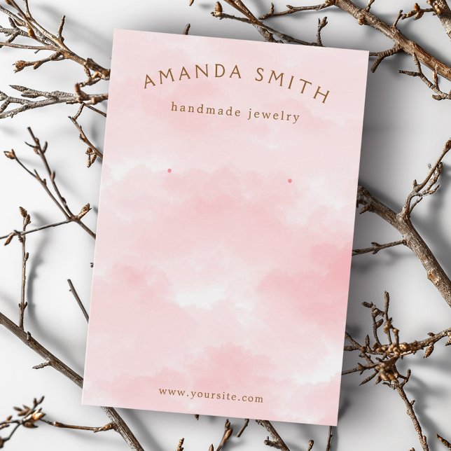 Pink watercolor elegant earring display card (Pink watercolor elegant earring display card)