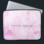 Pink Watercolor Elegant Laptop Sleeve<br><div class="desc">Elegant laptop sleeve with your name over a hand painted pink watercolor background.</div>
