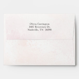 Pink Watercolor Elegant Return Address Modern  Envelope