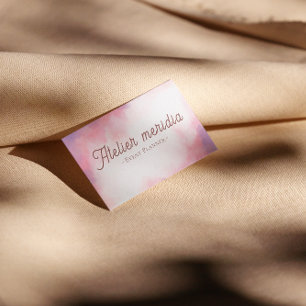 Pink Watercolor Event Planner  Business Card