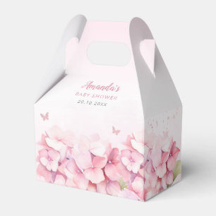 Pink Watercolor Floral Butterfly Girl Baby Shower Favour Box