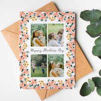 Pink Watercolor Floral Garden 4 Photo Mother's Day