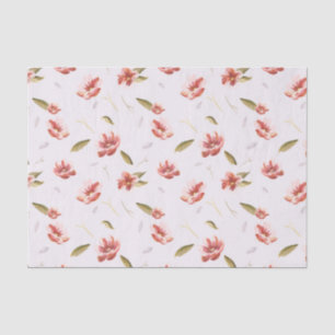 Pink Watercolor Floral Garden Tissue Paper