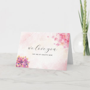 Pink Watercolor Floral Happy Mother's Day Card