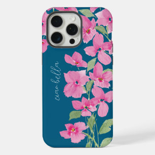 Pink Watercolor Floral iPhone 15 Pro Max Case