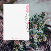 Pink Watercolor Floral Personalised II