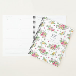 Pink Watercolor Floral Planner