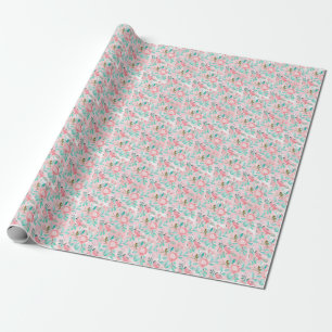 Pink Watercolor Floral Wrapping Paper