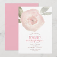 Pink Watercolor Flower 1st Birthday Party 