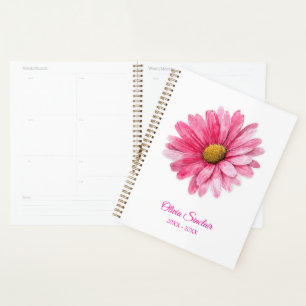 Pink Watercolor Flower Personalised Planner