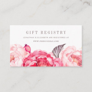 Pink Watercolor Flower Wreath Gift Registry Insert