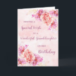 Pink Watercolor Flowers Granddaughter Birthday Card<br><div class="desc">Birthday card for granddaughter with vintage pink and purple watercolor flowers and thoughtful verse.</div>