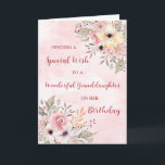Pink Watercolor Flowers Granddaughter Birthday Card<br><div class="desc">Birthday card for granddaughter with vintage pink watercolor flowers and thoughtful verse.</div>