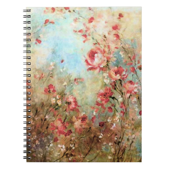 Pink watercolor flowers notebook (Front)