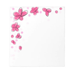 Pink Watercolor Flowers Notepad