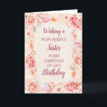 Pink Watercolor Flowers Sister Birthday Card<br><div class="desc">Birthday card for sister with pretty vintage blush pink watercolor flowers and thoughtful verse.</div>