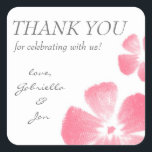 Pink Watercolor Flowers Thank You Stickers<br><div class="desc">Pink Watercolor Flowers Thank You Stickers</div>