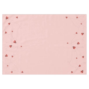 Pink Watercolor Fluttering Ladybugs Tablecloth