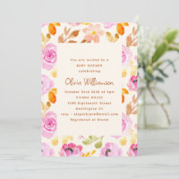 Pink Watercolor Garden Floral Baby Shower