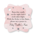 Pink Watercolor Girl Baby Shower Candle Favour Tag
