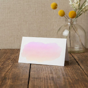 Pink watercolor guest name place card