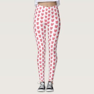 Pink Watercolor Heart Leggings