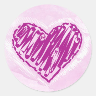 Pink Watercolor Heart Sticker