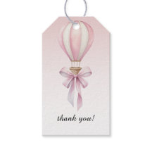 Pink Watercolor Hot Air Balloon Girl Baby Shower
