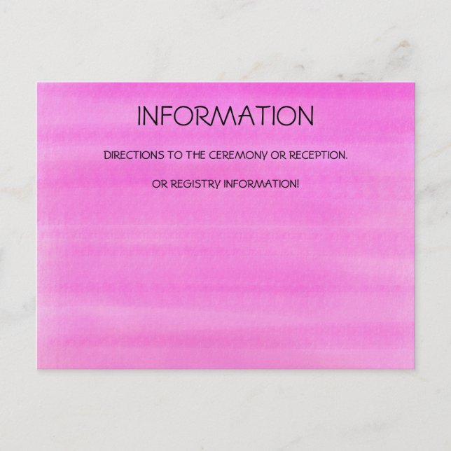 PINK WATERCOLOR INFORMATION CARD (Front)