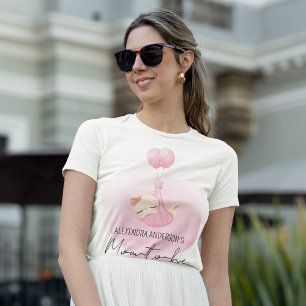 Pink Watercolor Kitten Mum to Be T-Shirt